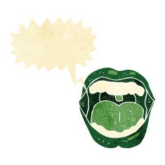 cartoon halloween mouth with speech bubble N5