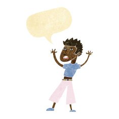 cartoon man panicking with speech bubble N5