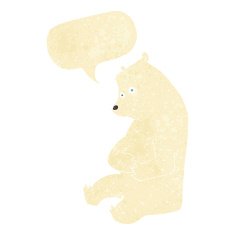 cartoon happy polar bear with speech bubble N2