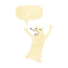 cartoon polar bear with speech bubble N12