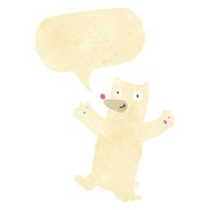 cartoon polar bear with speech bubble N13