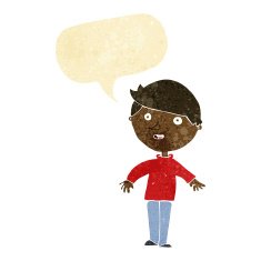 cartoon happy man with speech bubble N40