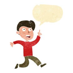 cartoon boy panicking with speech bubble N5