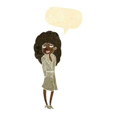 cartoon female spy with speech bubble N3