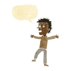 cartoon happy man with speech bubble N47