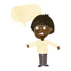 cartoon happy man with speech bubble N48