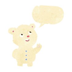 cartoon cute polar bear cub with speech bubble N2