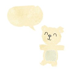 cartoon cute polar bear cub with speech bubble N4