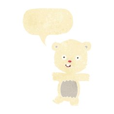 cartoon cute polar bear cub with speech bubble N6
