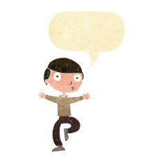 cartoon startled man with speech bubble N8