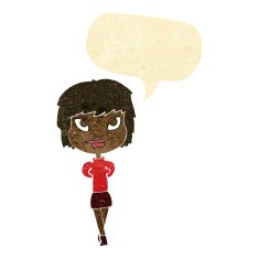 cartoon happy woman with speech bubble N28