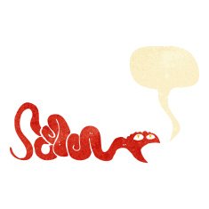 cartoon snake with speech bubble N8