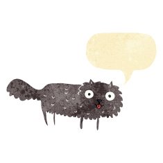 cartoon furry cat with speech bubble N2