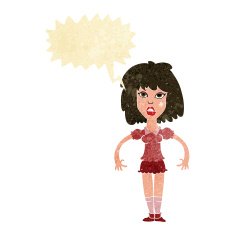 cartoon girl fight with speech bubble N2