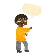 cartoon man gesturing with speech bubble N3