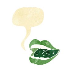 cartoon smiling halloween mouth with speech bubble