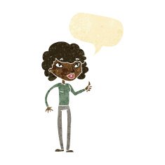 cartoon woman giving thumbs up symbol with speech bubble N9