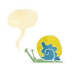 cartoon snail with speech bubble N7