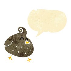 cartoon bird with speech bubble N45