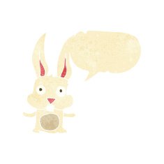 cartoon rabbit with speech bubble N16