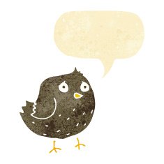 cartoon bird with speech bubble N47