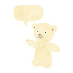 cartoon polar bear cub with speech bubble N9