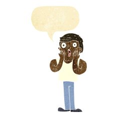cartoon shocked gym man with speech bubble N2
