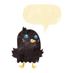 cartoon bird with speech bubble N48