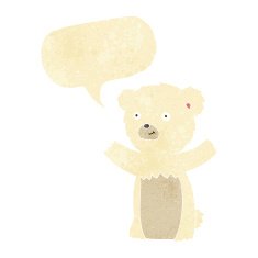 cartoon polar bear cub with speech bubble N12