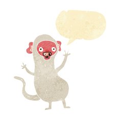 cartoon monkey with speech bubble N3