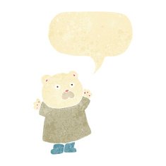 funny cartoon polar bear with speech bubble N5