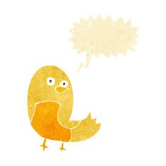 cartoon bird with speech bubble N49