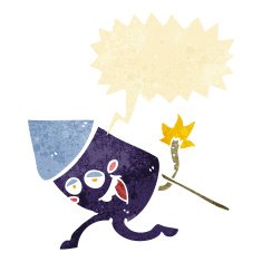 cartoon funny firework character with speech bubble N4