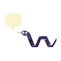 funny cartoon snake with speech bubble N2