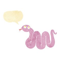 funny cartoon snake with speech bubble N3