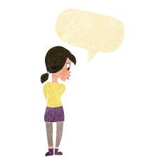 cartoon pretty girl with speech bubble N13