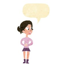 cartoon girl talking with speech bubble N2