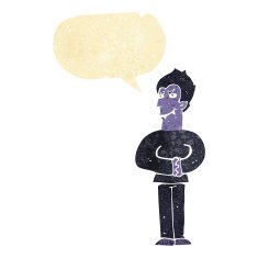 cartoon vampire with speech bubble N13