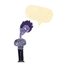 cartoon vampire with speech bubble N14