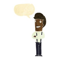 cartoon proud man with speech bubble N3