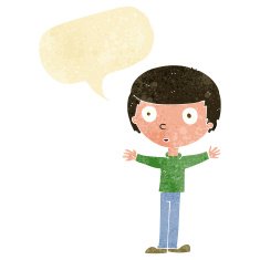 cartoon surprised man with speech bubble N22