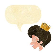 cartoon princess with speech bubble N5