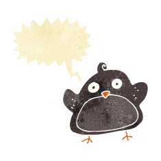 cartoon bird with speech bubble N51