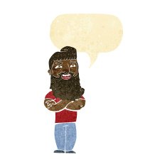 cartoon proud man with speech bubble N4