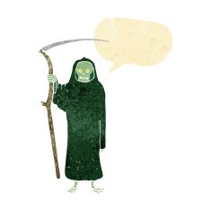 death cartoon with speech bubble N2