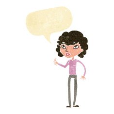 cartoon woman giving thumbs up symbol with speech bubble N11