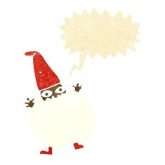 cartoon tiny santa with speech bubble N2