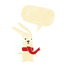 cartoon rabbit with speech bubble N17