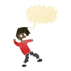 cartoon terrified man with speech bubble N34