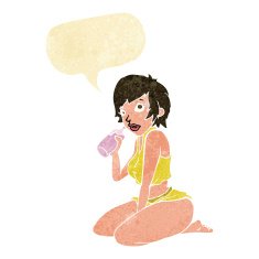 cartoon sexy gym girl with speech bubble N2